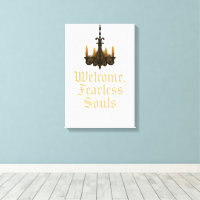 Welcome Fearless Souls Gothic Chandelier Wall Art