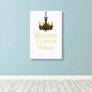 Welcome Fearless Souls Gothic Chandelier Wall Art