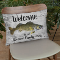 Welcome Fishing Walleye Family Name Home Cottage