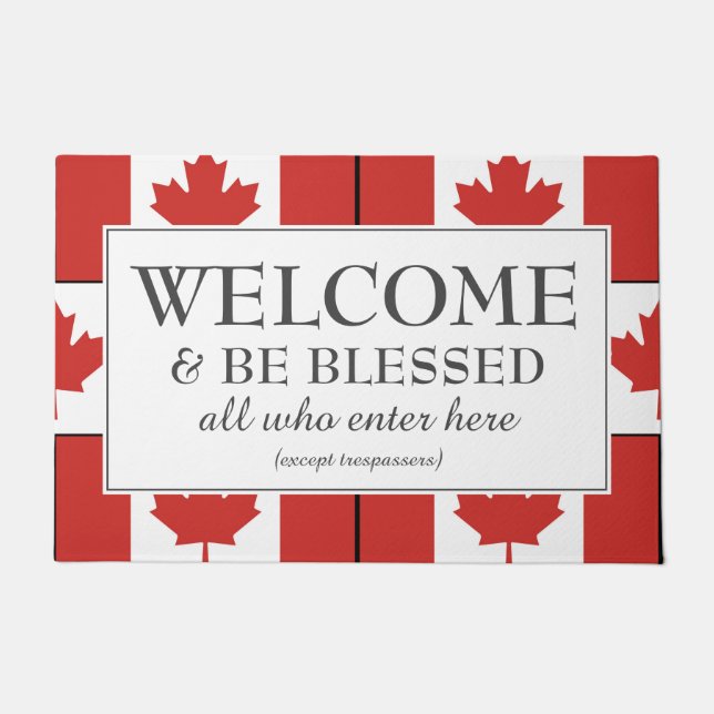 WELCOME | Flag of CANADA Doormat (Front)