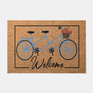 Welcome Floral Bicycle Doormat, Best Bike Lovers Doormat