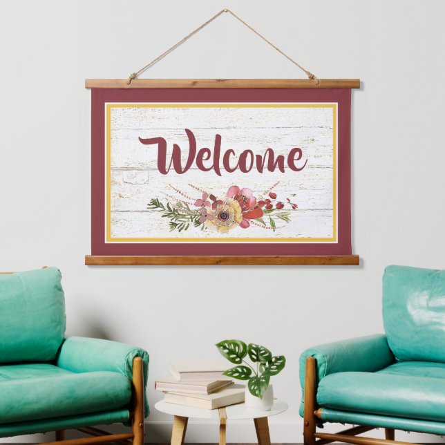 Welcome floral  hanging tapestry (Living Room)