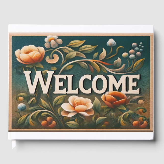 Welcome Flowers Guest Book (Front)