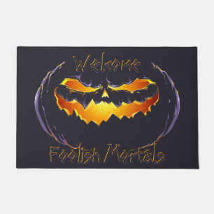 Welcome Foolish Mortals Jack-o-lantern Halloween Doormat