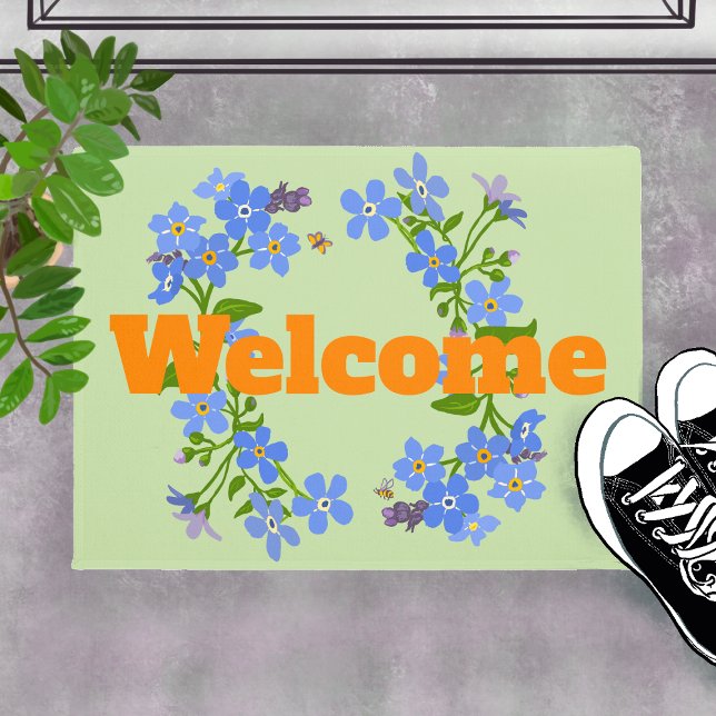 Welcome forget me not floral doormat (Creator Uploaded)