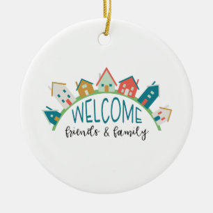 Welcome Friends & Family Ceramic Tree Decoration