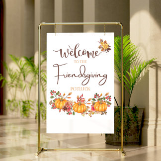 Welcome Friendsgiving Potluck Autumn Celebration Poster