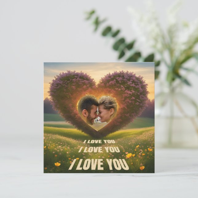 Welcome from nature with a photo of your heart card (Standing Front)