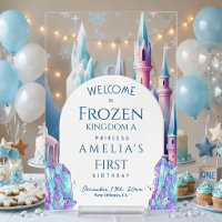 Welcome Frozen Kingdom 1st Birthday Cartoon Castle