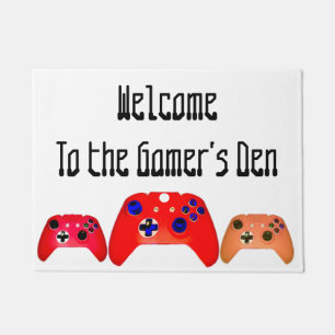 Welcome Gamers Orange Door Mat