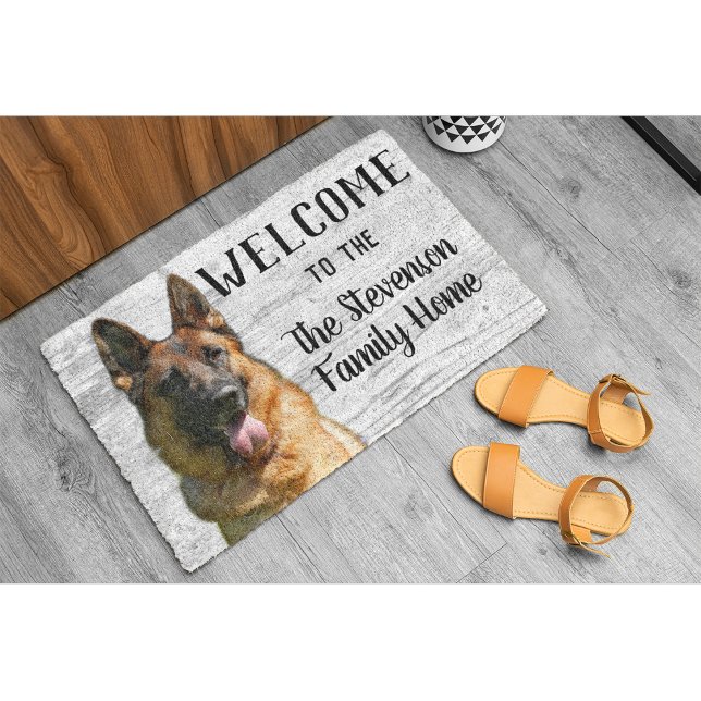 Welcome German Shepherd Dog Pet Family Doormat (Creator Uploaded)