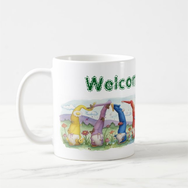 Welcome Gnome Coffee Mug (Left)