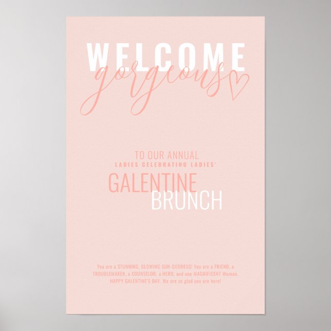 Welcome Gorgeous Valentine Party Poster (Front)