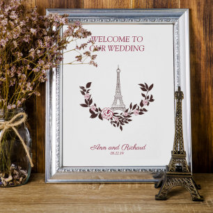 Welcome Guest Board Parisian Inspired Design Poster