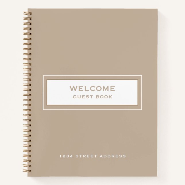 Welcome Guest Book Beige (Front)