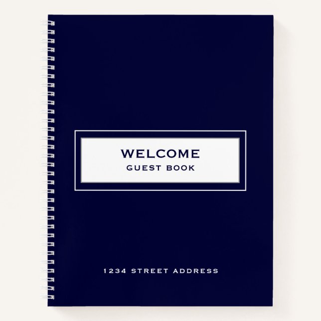 Welcome Guest Book Navy (Front)