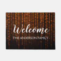 Welcome Halloween Black Orange String Lights