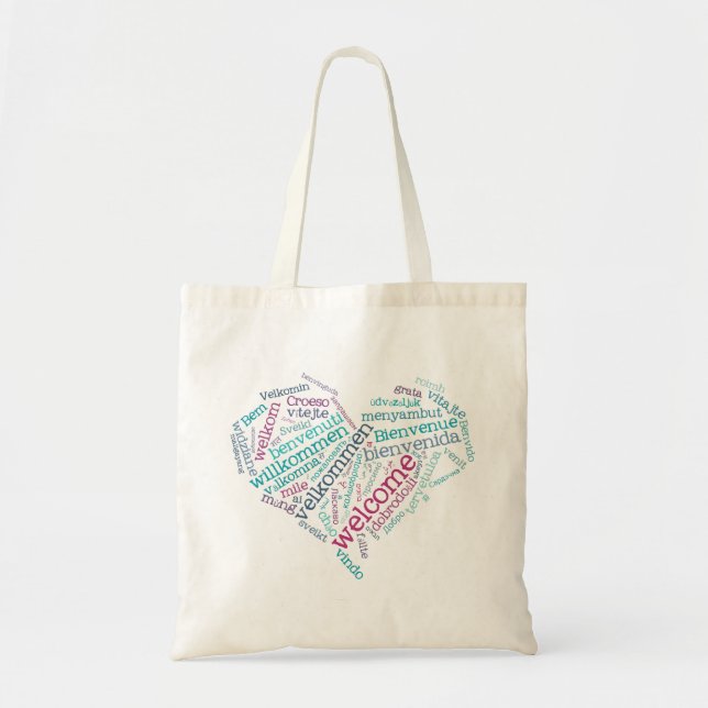 Welcome Heart (many languages) Bag (Front)