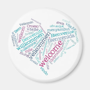 Welcome Heart (many languages) Magnet