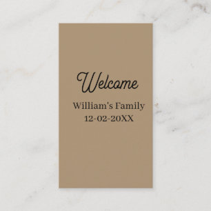 Welcome home add family name house inauguration business card