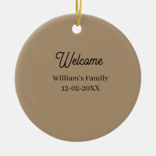 Welcome home add family name house inauguration ceramic tree decoration