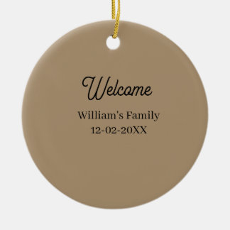 Welcome home add family name house inauguration  ceramic tree decoration