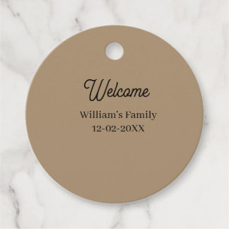 Welcome home add family name house inauguration  favour tags