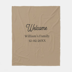 Welcome home add family name house inauguration  fleece blanket