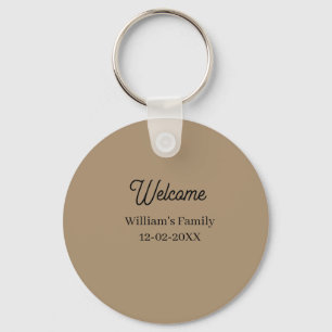 Welcome home add family name house inauguration key ring