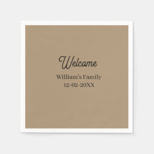 Welcome home add family name house inauguration napkin