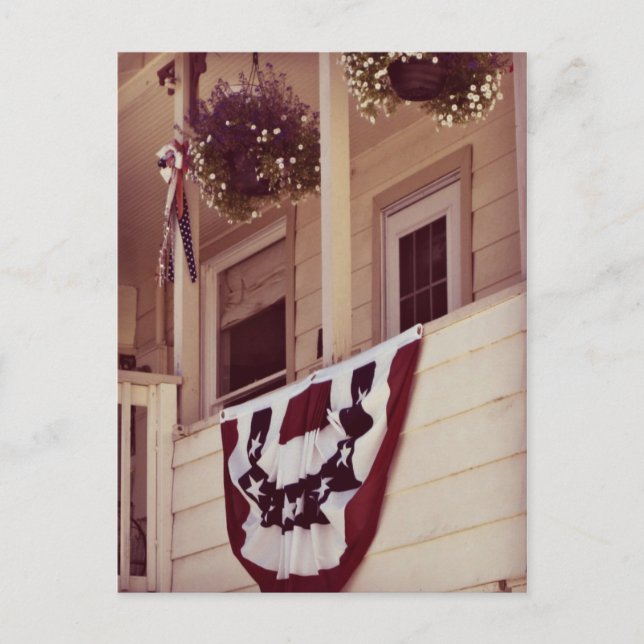 Welcome Home and Thank you - Patriotic Front Porch Postcard (Front)