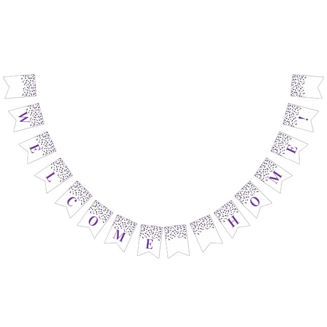 Welcome Home Banner Purple Black Confetti (All)