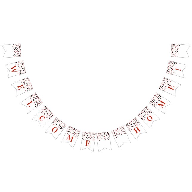 Welcome Home Banner Red Black Confetti (All)