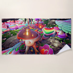 Welcome Home Beach Family Mushrooms and Fairies Be Towel