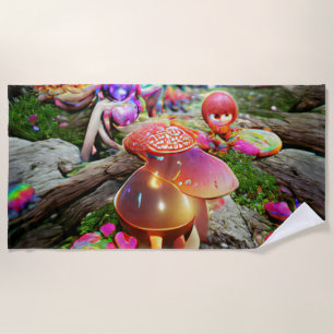 Welcome Home Beach Family Mushrooms and Fairies Be Towel