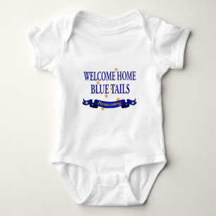 Welcome Home Blue Tails Baby Bodysuit
