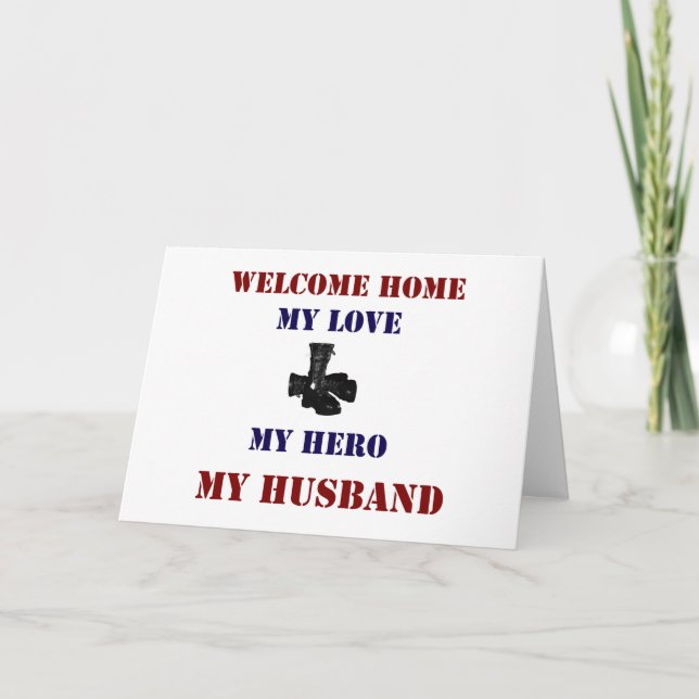 Welcome Home Boots Holiday Card (Front)