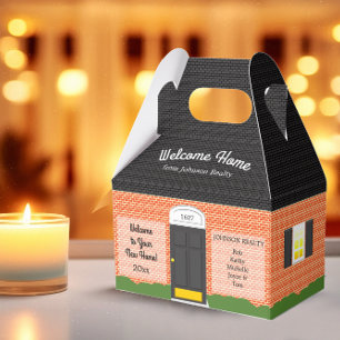 Welcome Home Brick House Black Roof Housewarming  Favour Box