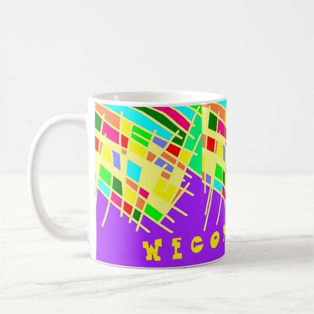 Welcome home brite splash art and message coffee mug (Left)