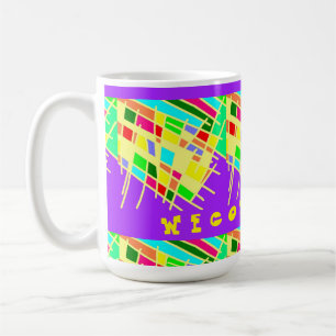 Welcome home brite splash art and message coffee mug