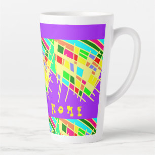 Welcome home brite splash art and message latte mug