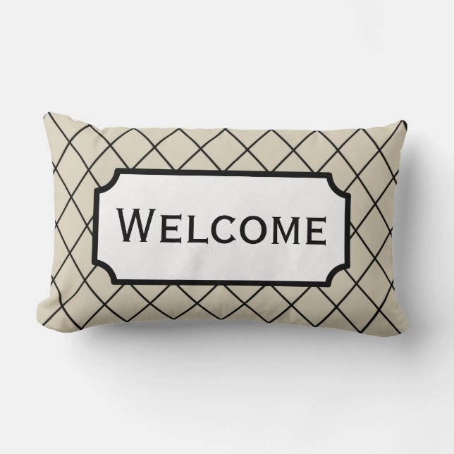 Welcome Home Business Guest Room Throw Pillow Gift (Front)