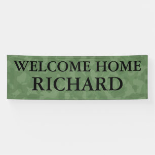 Welcome home camouflage army customisable banner
