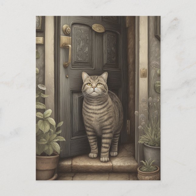 Welcome Home Cat Postcard (Front)