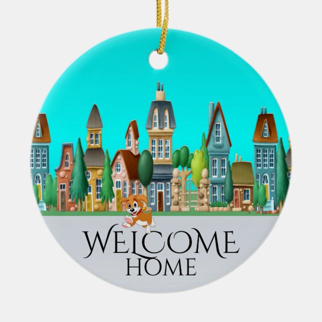 Welcome Home Ceramic Tree Decoration (Front)