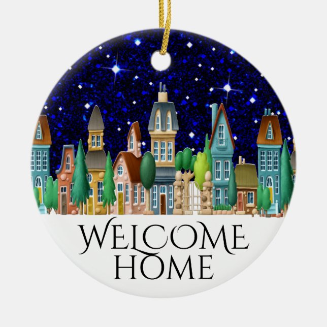 Welcome Home Ceramic Tree Decoration (Front)