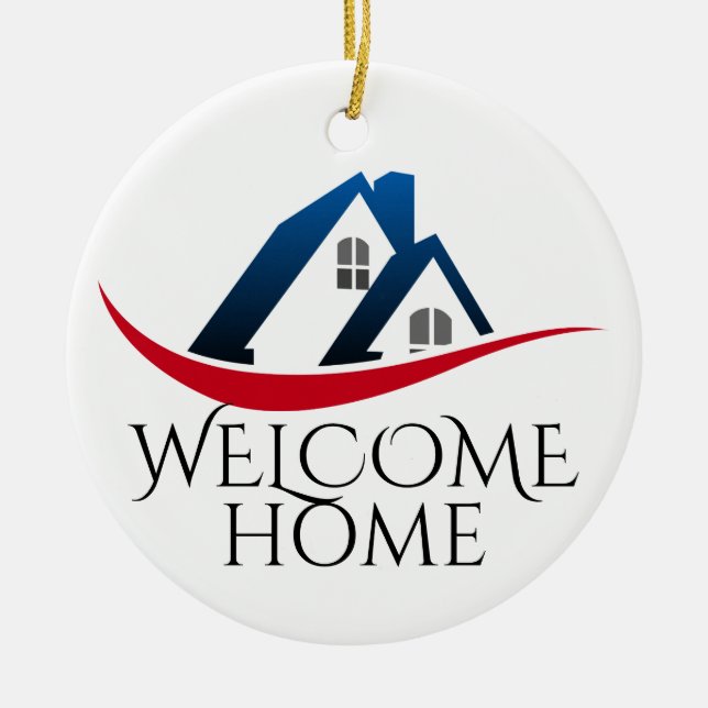 Welcome Home Ceramic Tree Decoration (Front)