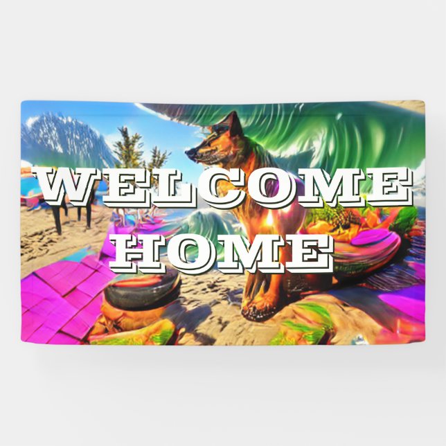 Welcome Home custom German Shepherd Dog Banner (Horizontal)