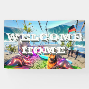 Welcome Home custom German Shepherd Dog Banner