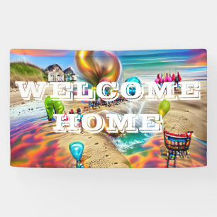 Welcome Home custom Vinyl Banner 3' x 5' Banner